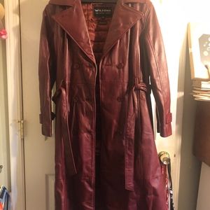 Wilsons Leather Trench Coat Size Large